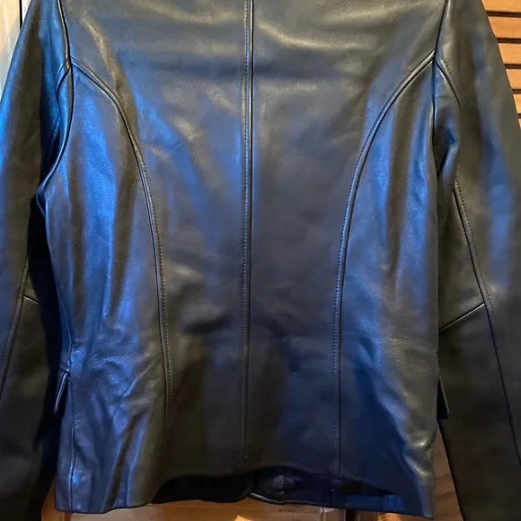 Max USA Chocolate Brown Buttery Soft Genuine Leather Blade Collar Jacket